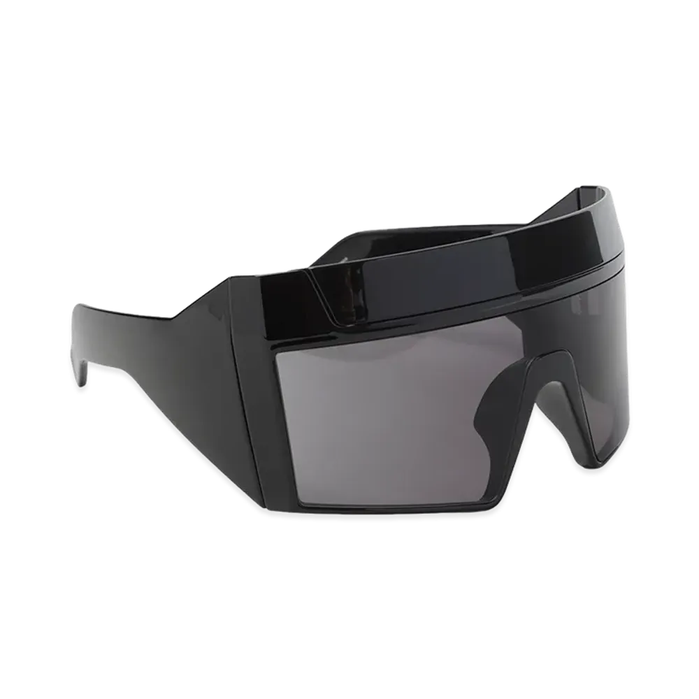 Rick Owens Rev Shiny Sunglasses "Black"
