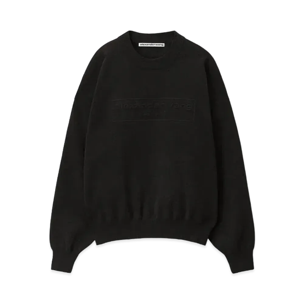 Alexander Wang Emboss Logo Rib Chenille Pullover "Black"