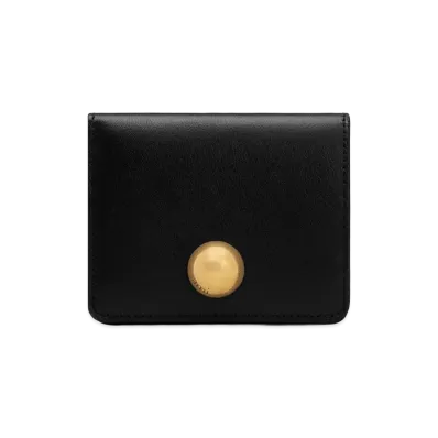 AMI PARIS Smooth Leather Carrousel Folded Wallet "Black"