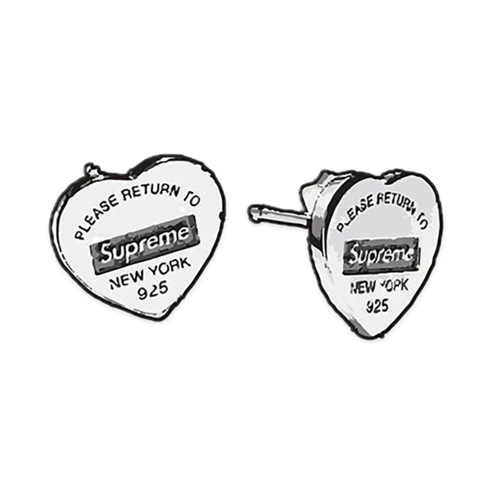 Supreme x Tiffany & Co. Return to Tiffany Heart Tag Stud Earrings (Set of 2) "Silver"