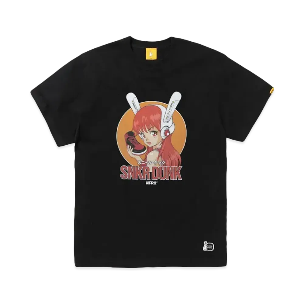SNKRDUNK collaboration with #FR2 The Girl T-shirt "Black"