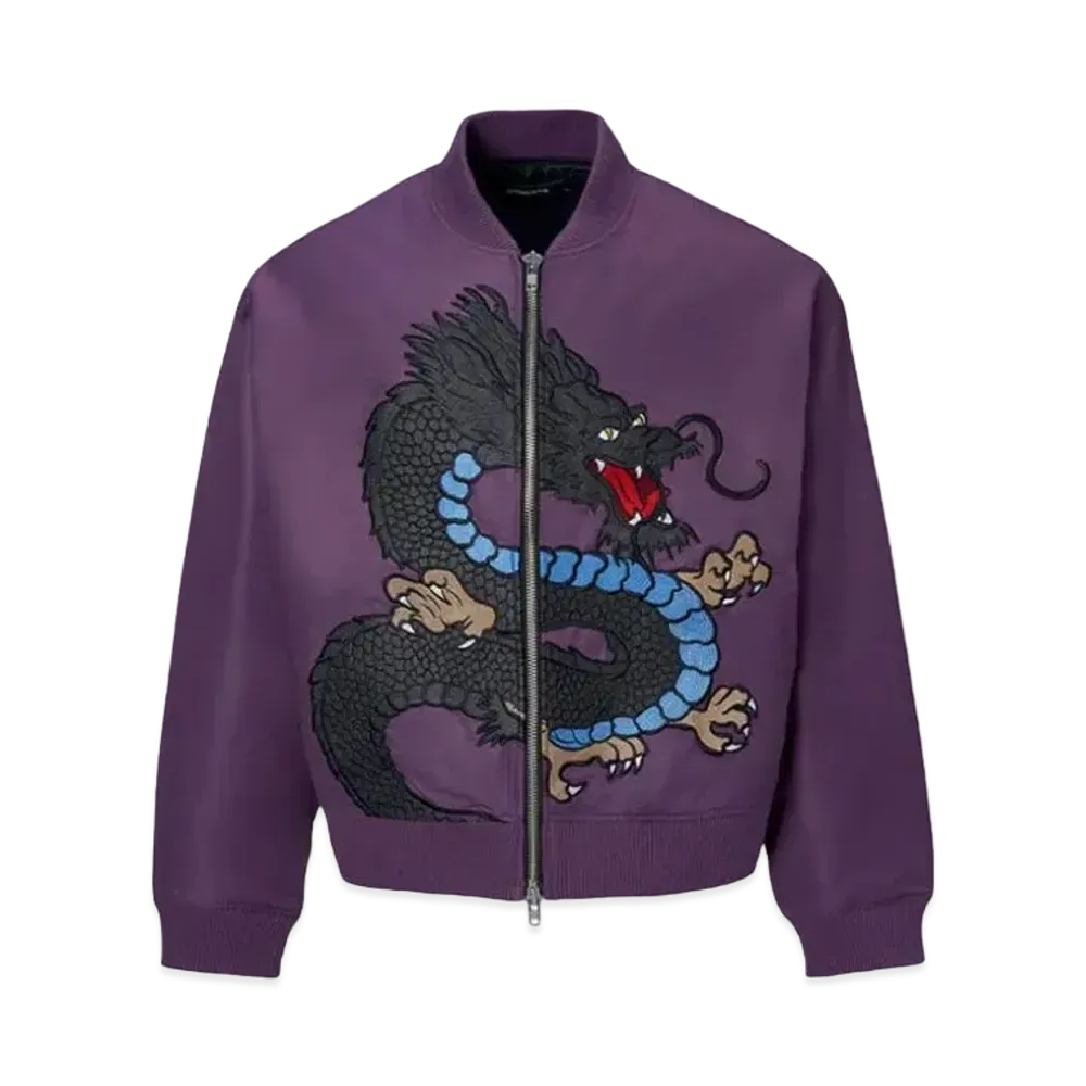 DONCARE Dragon Embroidery Nylon Jacket "Purple"