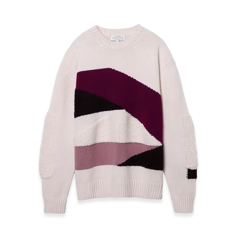 STUDIO NICHOLSON Crew Neck Knit Palme "Intarsia"