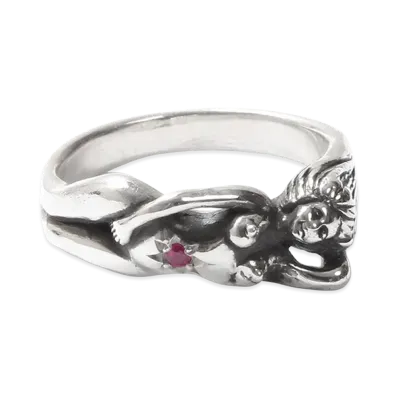 WACKO MARIA Nude Ring "Silver/Ruby"