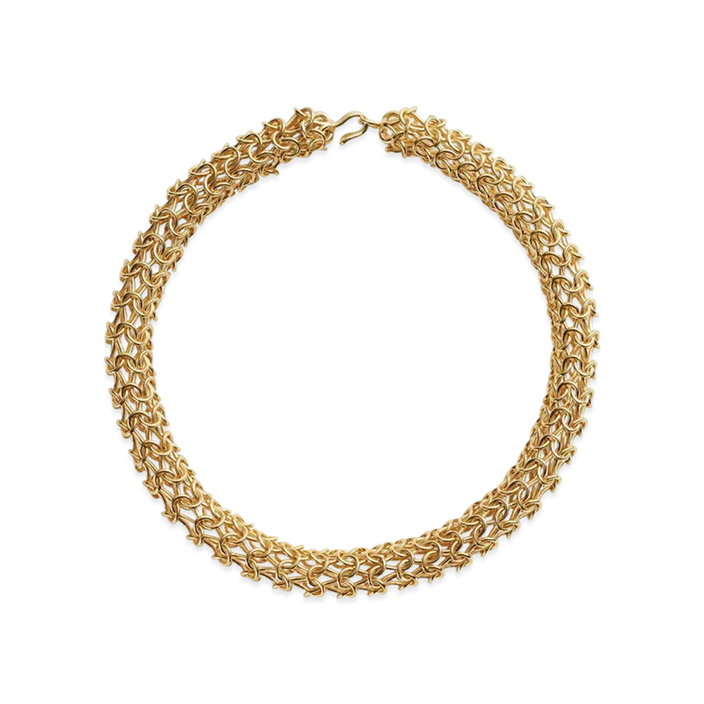 Bottega Veneta Crochet Necklace "Yellow Gold"