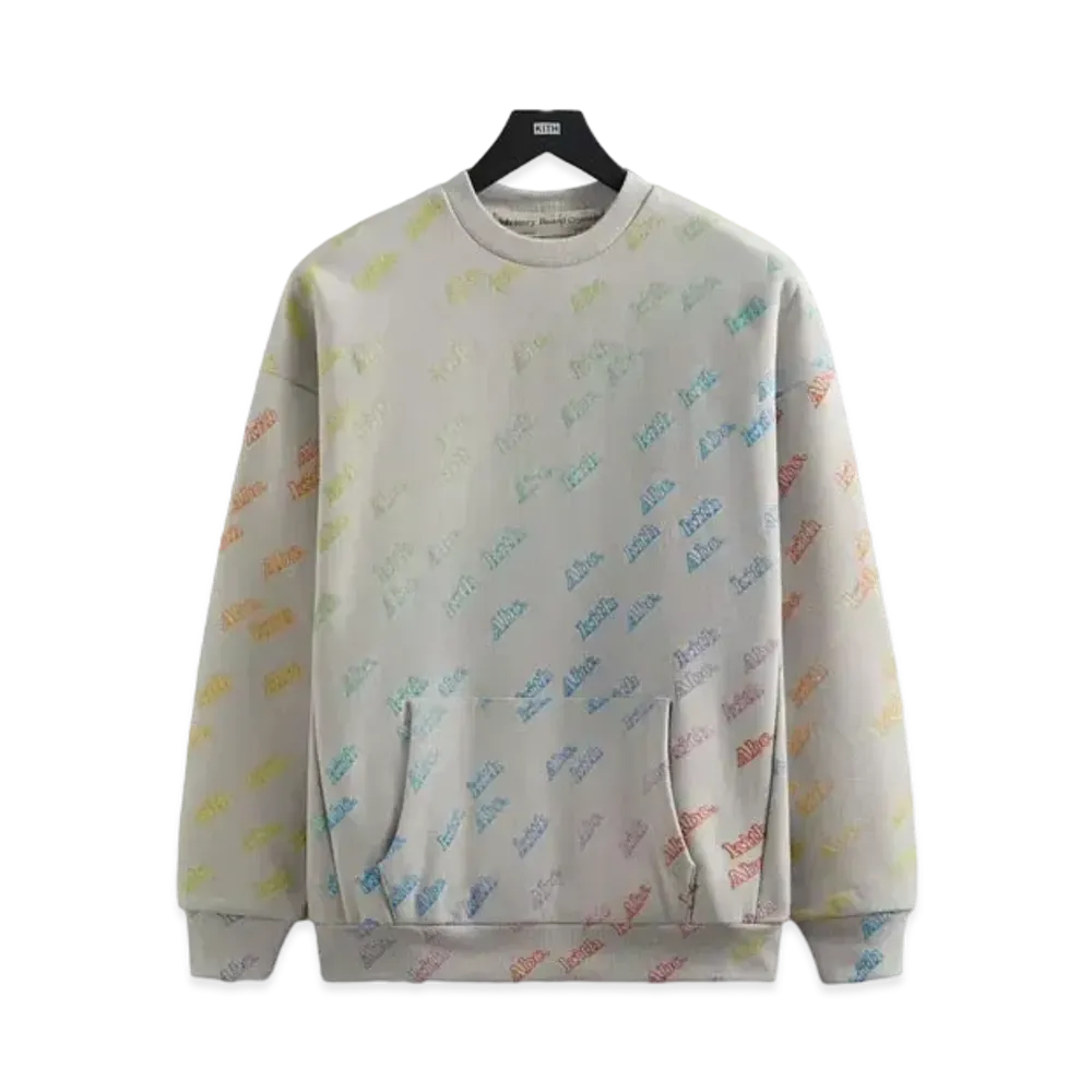 Kith x Advisory Board Crystals Rainbow Print Crewneck "Grey"
