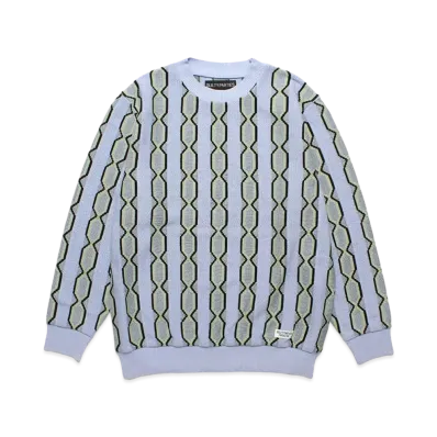 WACKO MARIA Striped Jacquard Knit Sweater (Type-2) "Blue"