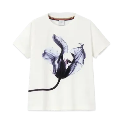 Paul Smith Women's Moonlight Flower Short Sleeve T-Shirt "White"