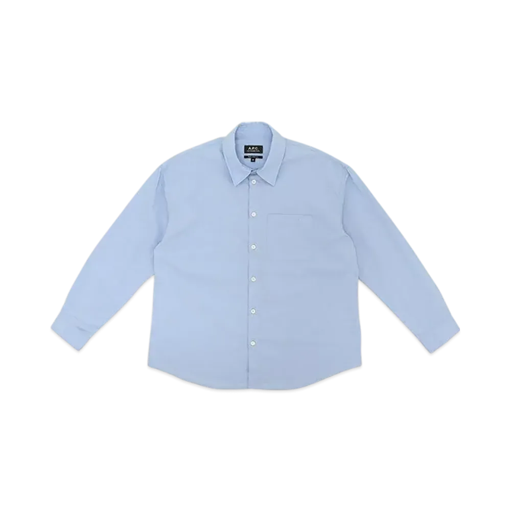 A.P.C. Chemise Boyfriend Avec Logo "Light Blue"