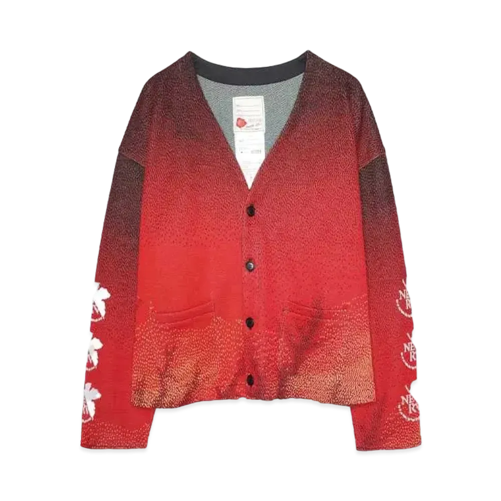 SEVESKIG EVANGELION Six-color jacquard Knit Cardigan ver, Unit-02 "BLACK"