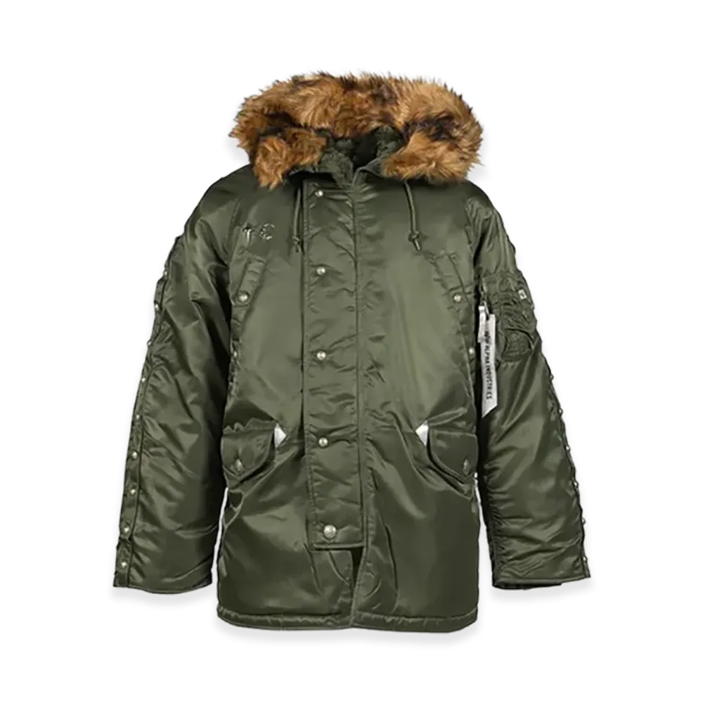 THUG CLUB x Alpha Industries AI N-3B Parka "Detachable Rivet Velcro" "Sage"