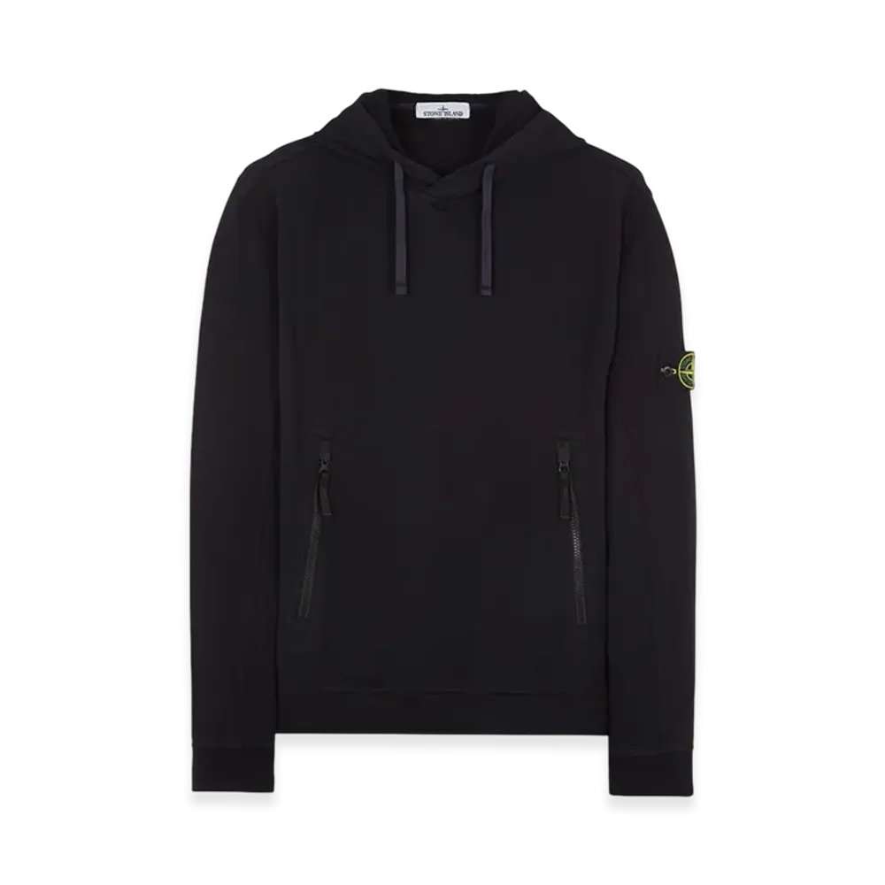 Stone Island 60452 Stretch Cotton Fleece Garment dyed Hooded Sweatshirt - 23SS "Navy Blue"