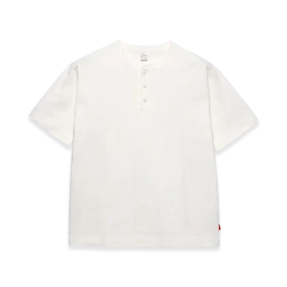 Healthknit Maxweight Henley Short Sleeve T-Shirt "White"