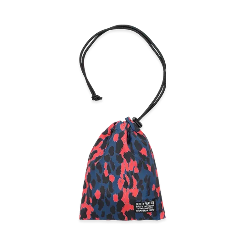WACKO MARIA Leopard Drawstring Bag "Blue"
