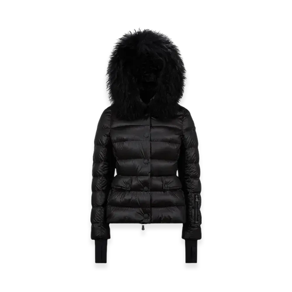 MONCLER Armoniques Hooded Shearling Short Down Jacket "Black"