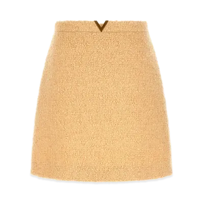 Valentino Garavani Women's 'v Gold' Skirt "Beige"