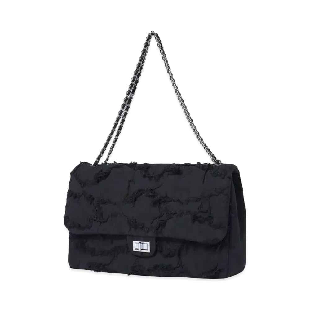 EMOTIONAL WORLD Vintage Chain Bag-Large "BLACK NAVY"