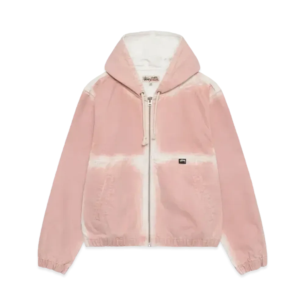 Stussy Spray Dye Hooded Work Jacket "Faded Pink"