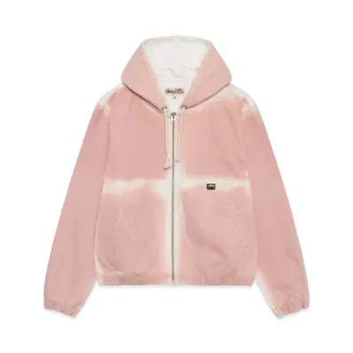 Stussy Spray Dye Hooded Work Jacket "Faded Pink"