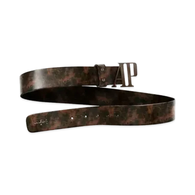 Travis Scott Cactus Jack x AP Logo Leather Belt "Brown"