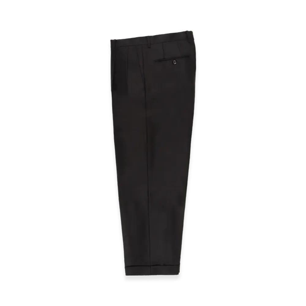 WACKO MARIA x Dormeuil Herringbone Pleated Trousers (Type-1,2,Double) "Black"