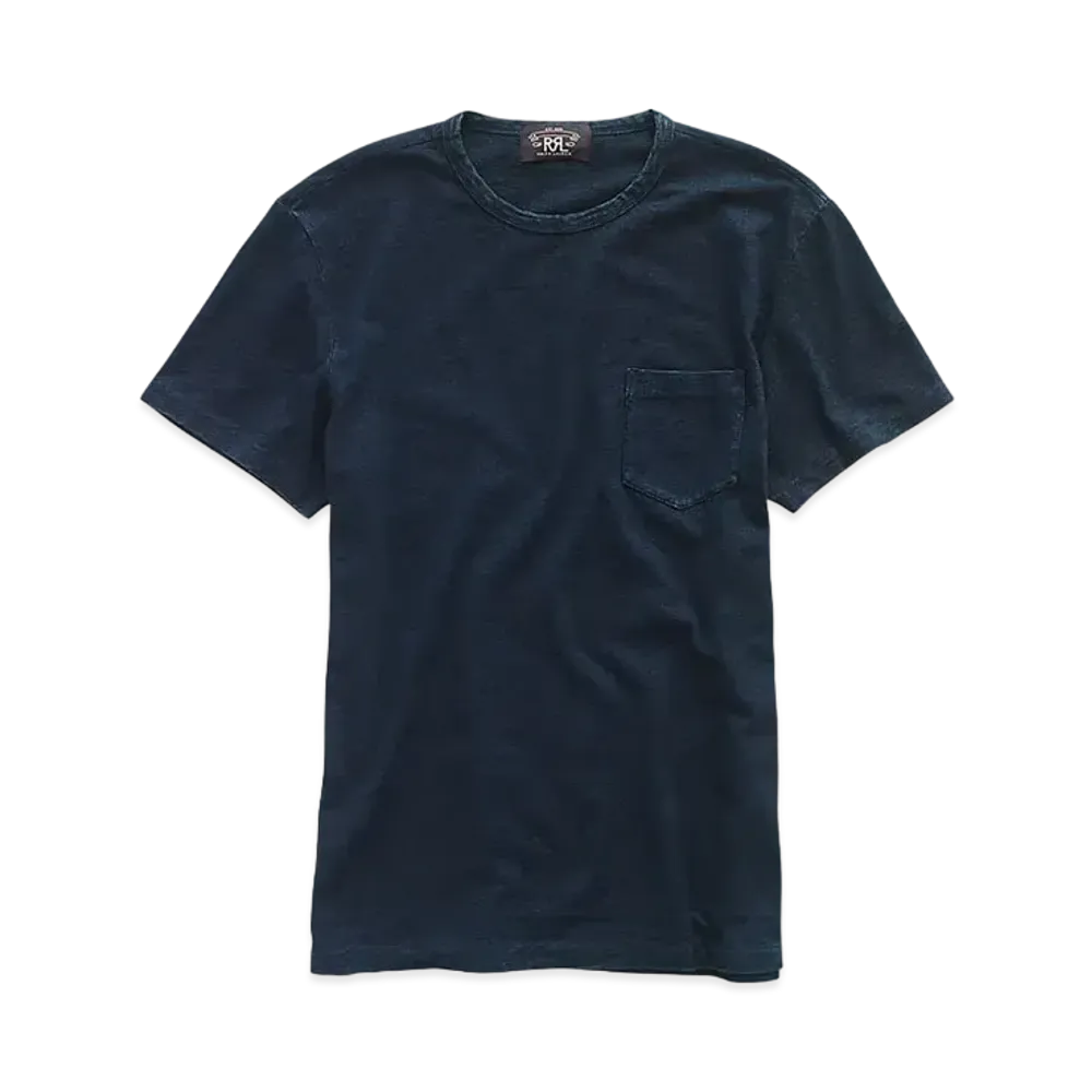RRL Ralph Lauren Indigo Cotton Crewneck Tee "Navy"