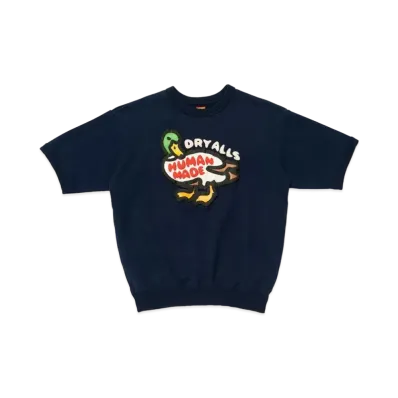HUMAN MADE SHORT SLEEVE SWEATSHIRT "Navy"