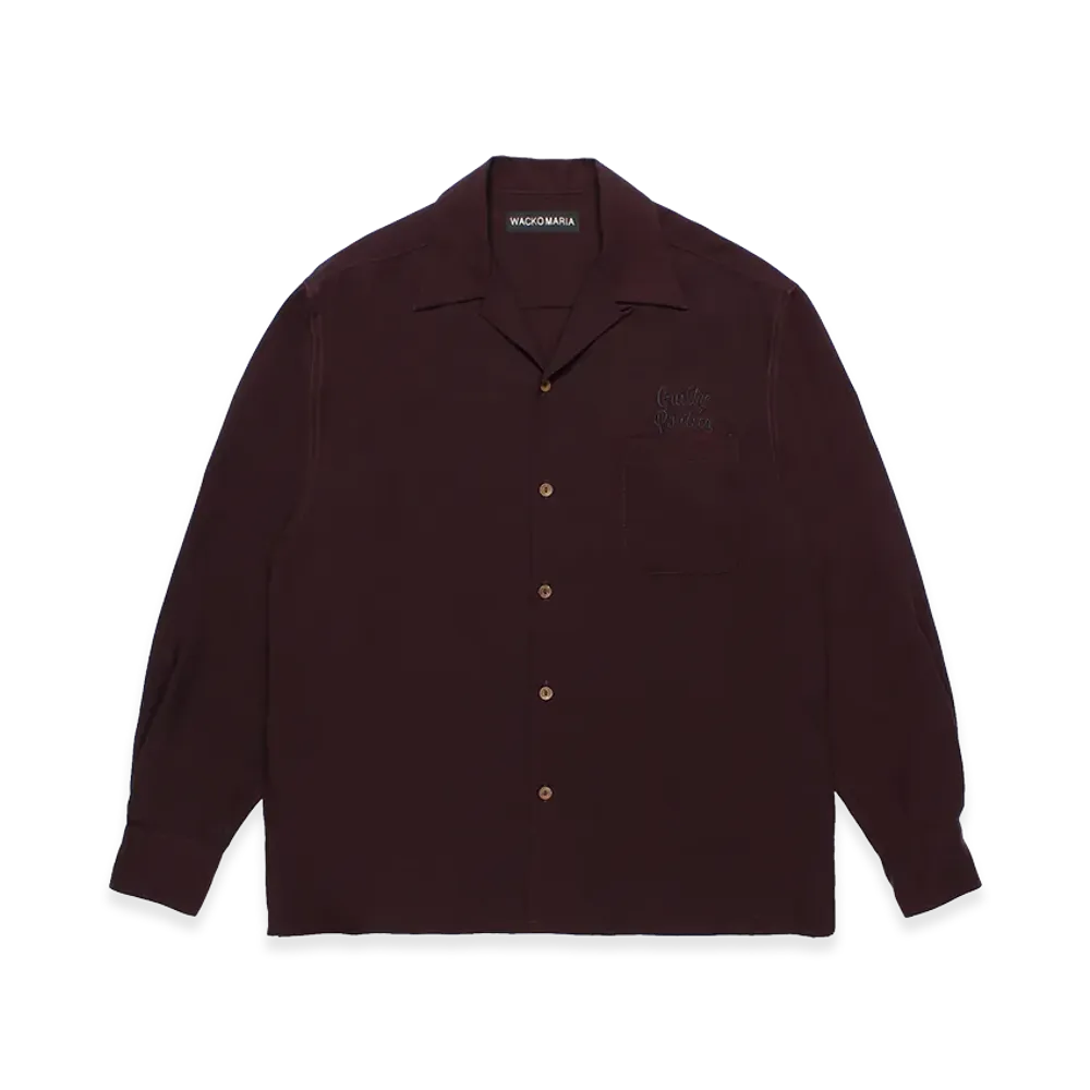 WACKO MARIA 50's Open Collar Shirt "Burgundy"