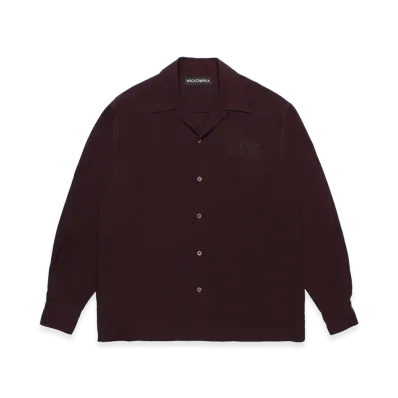 WACKO MARIA 50's Open Collar Shirt "Burgundy"