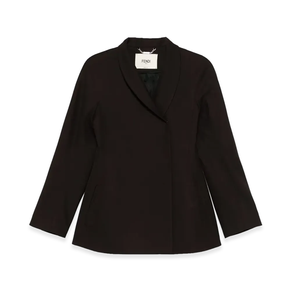 FENDI Women's Grain De Poudre Jacket "Dark Purple"