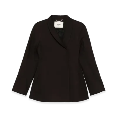 FENDI Women's Grain De Poudre Jacket "Dark Purple"