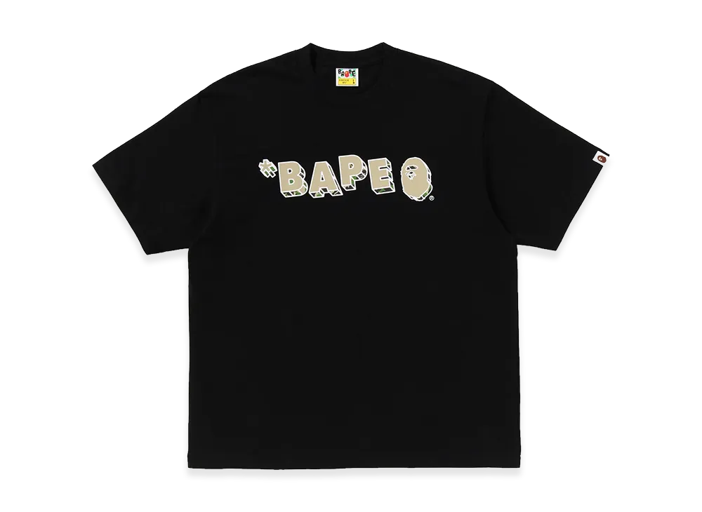 A BATHING APE ABC Camo Bape Logo Relaxed Fit Tee "Black"