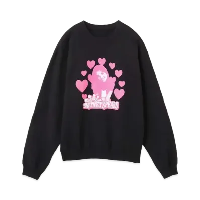 atmos pink x Britney Spears Heart Logo Sweat Shirt "Black"