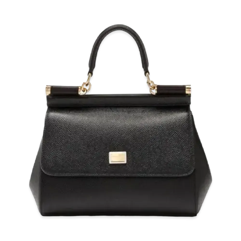 Dolce&Gabbana Sicily Bag Dauphine Leather Small Size "Black"