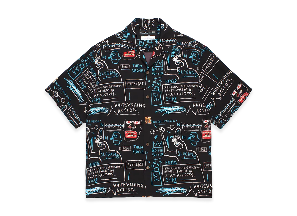 WACKO MARIA Jean-Michel Basquiat / Hawaiian Shirt "Black"