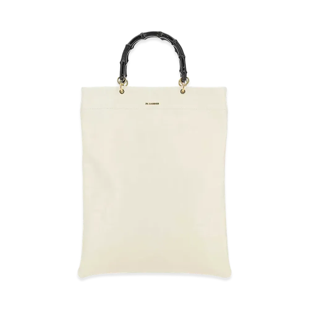 Jil Sander Women's Ivory Leather Medium Shopping Bag "White"