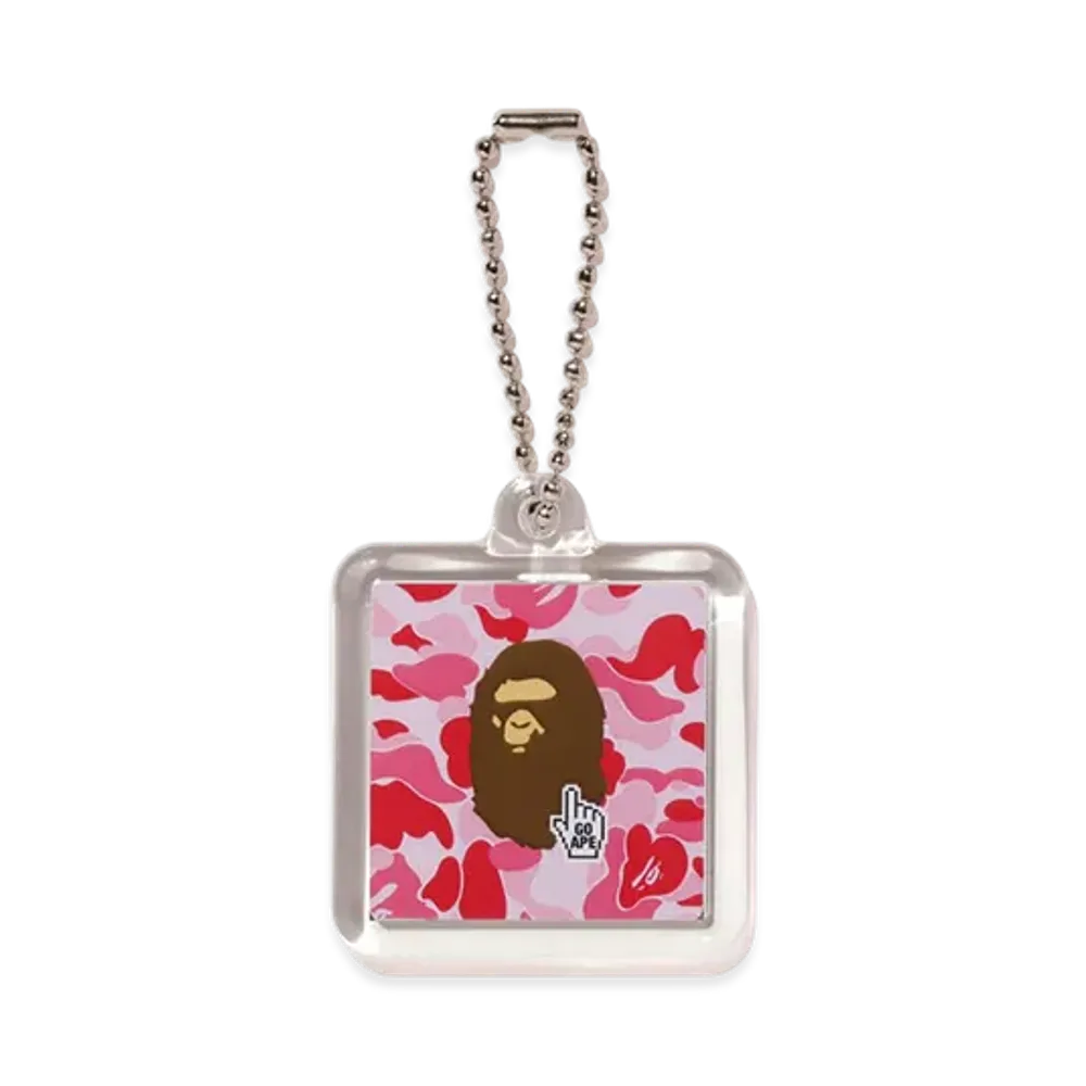 A BATHING APE Bape.Com Camo Go Ape Pointer Keychain Bapec "Pink"