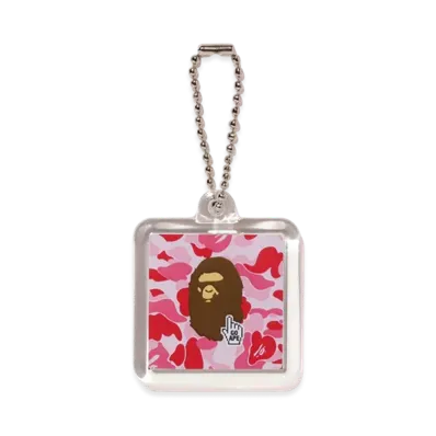 A BATHING APE Bape.Com Camo Go Ape Pointer Keychain Bapec "Pink"