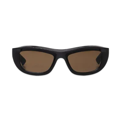 Bottega Veneta Acetate Sharp Sunglasses "Dark Brown"