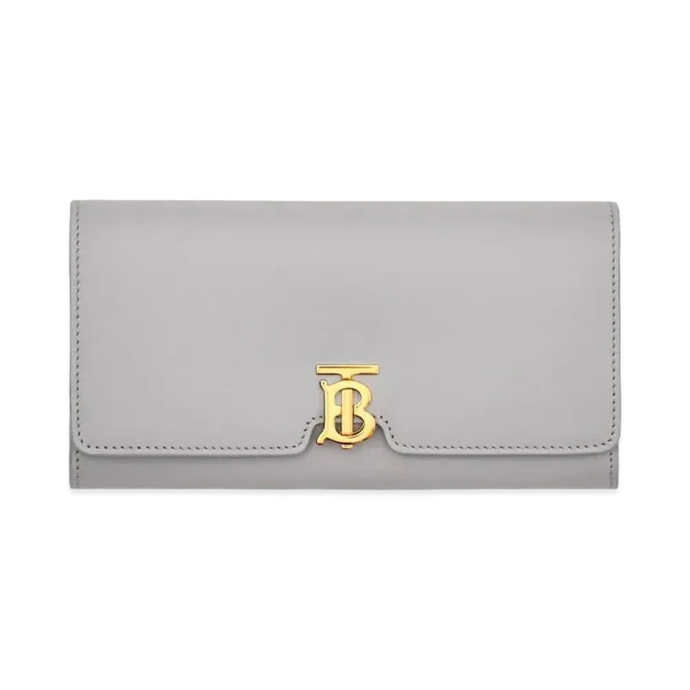 Burberry Leather TB Continental Wallet "Heather Melange"