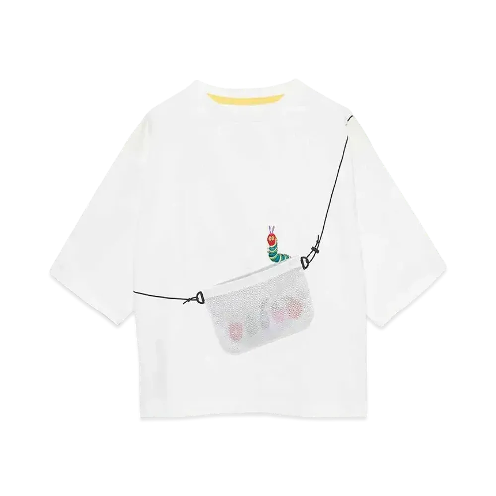 graniph x Eric Carle Fruits & Very Hungry Caterpillar Kids Big Silhouette T-Shirt "White"