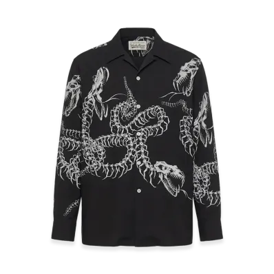 WACKO MARIA Skull & Snake Hawaiian Shirt "Black"