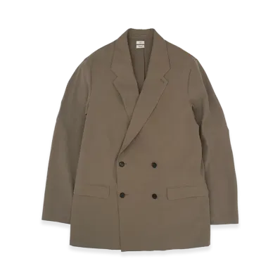 YOKE Wool Washer Tropical Double Breasted Jacket "Sand Beige"