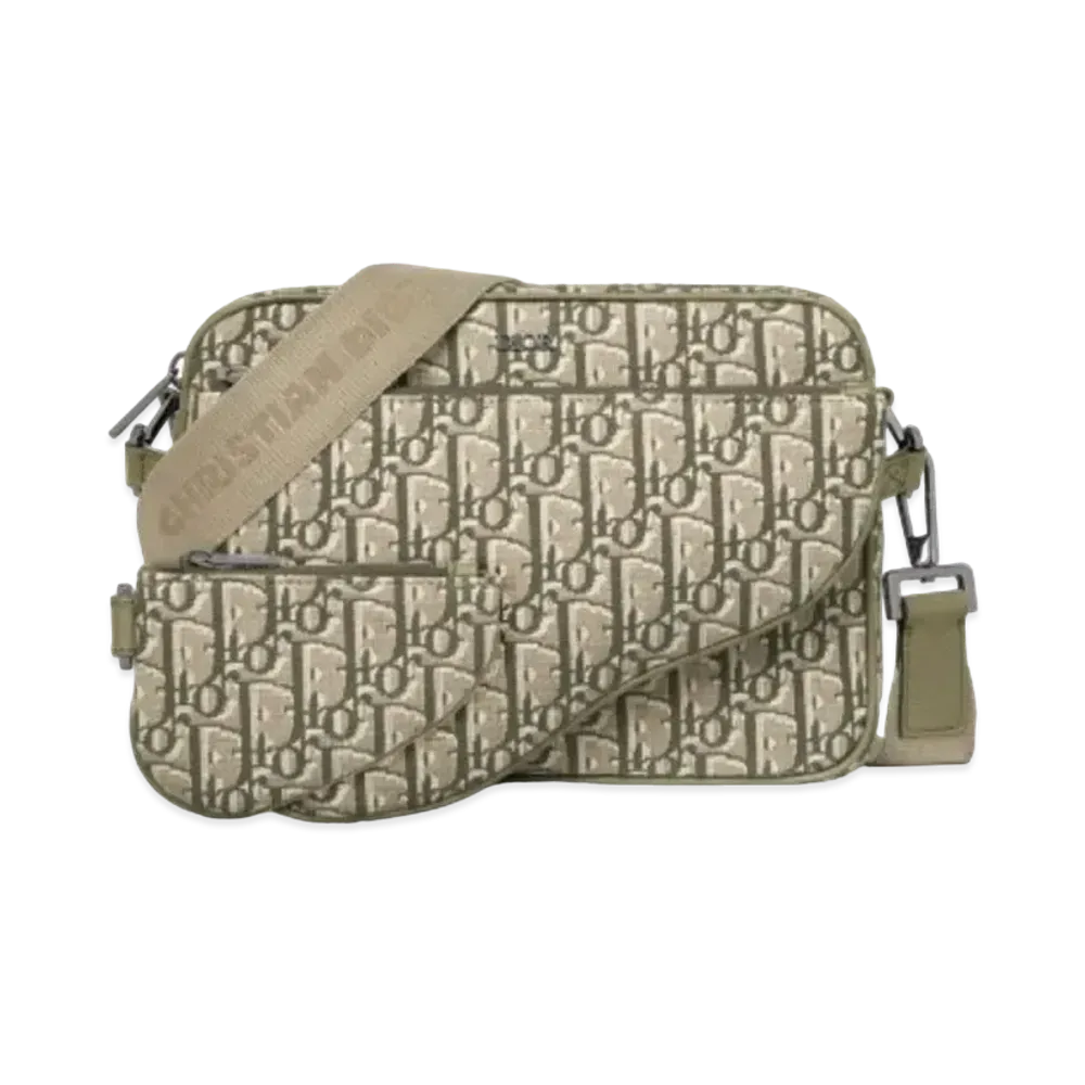 Dior Saddle Triple Pouch Dior Oblique Jacquard "Khaki"