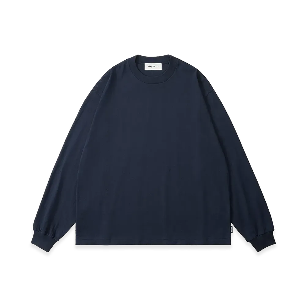 everyone American Cotton Long Sleeve Tee Shirt "Navy"