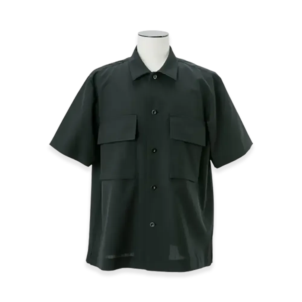 sacai Wool Silk Suiting Shirt "Black"
