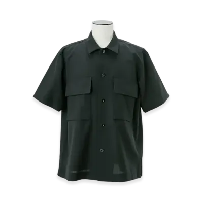 sacai Wool Silk Suiting Shirt "Black"