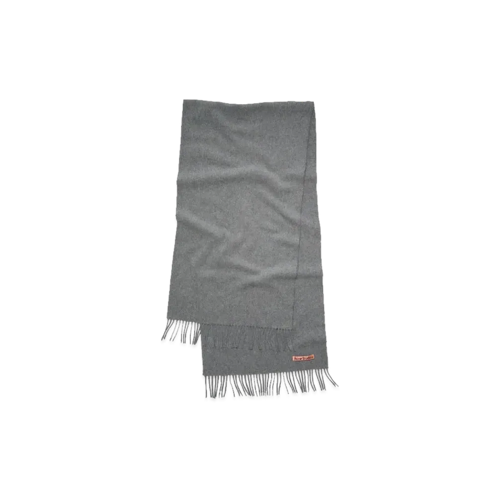 Acne Studios Fringe Wool Scarf "Gray Melange"
