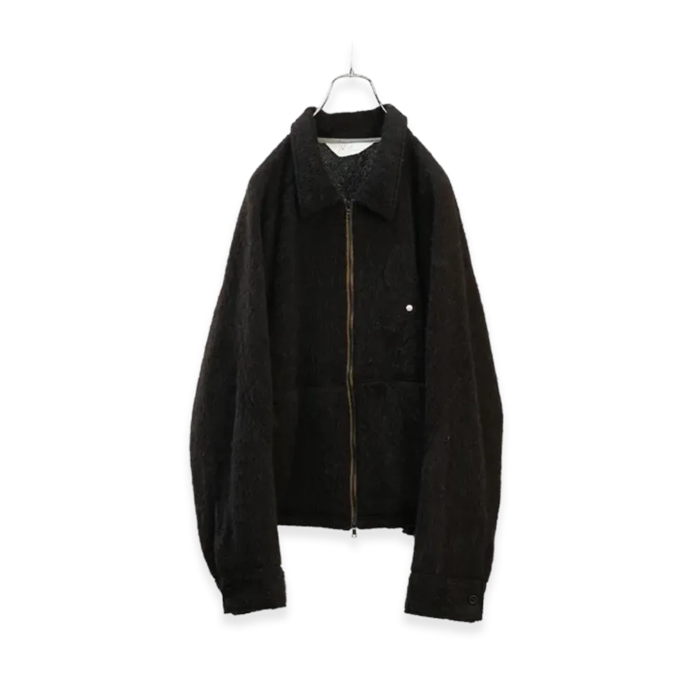 ANCELLM Shaggy Zip Up Shirt "Brown"