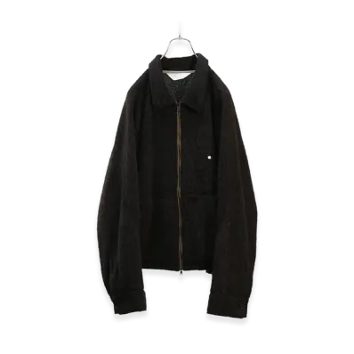 ANCELLM Shaggy Zip Up Shirt "Brown"